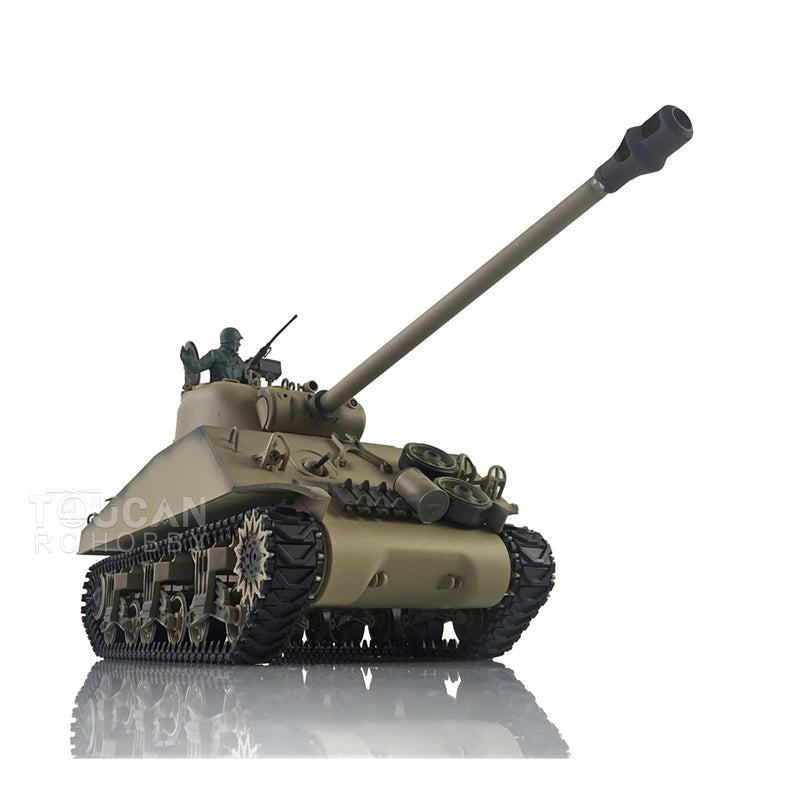 Henglong 1/16 RC Tank Customized TK7.0 M4A3 Sherman Remote Control Tank 3898 w/ 360 Degrees Rotating Turret Metal Road Wheel Tracks