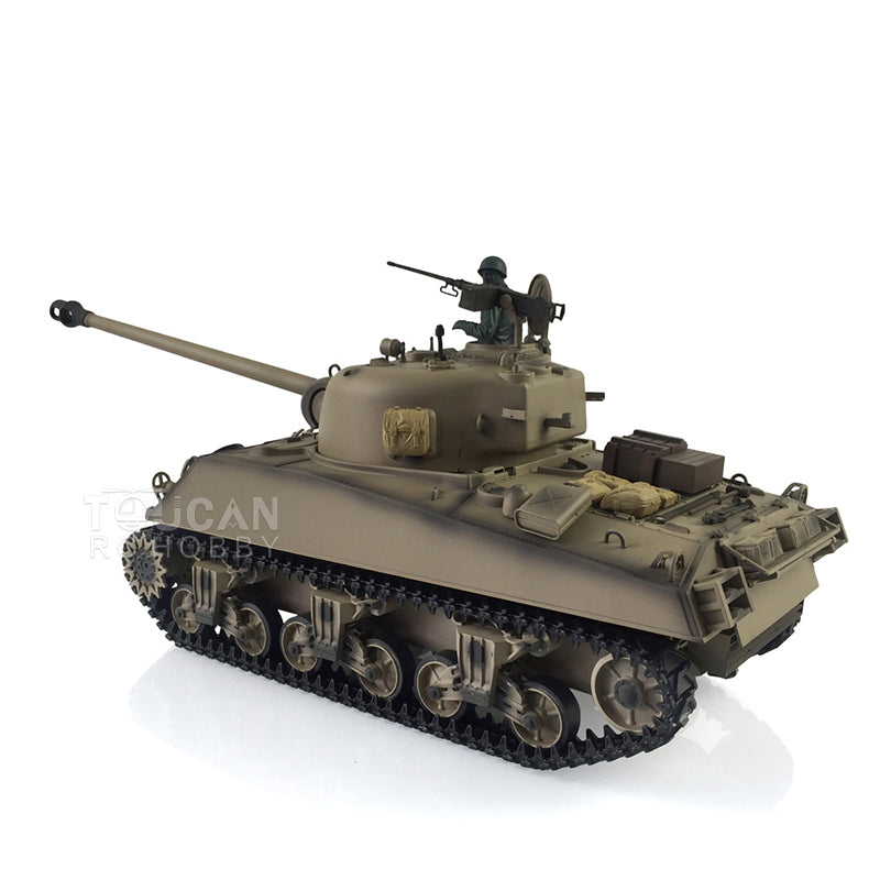 Henglong 1/16 Customized RC Tank Model TK7.0 M4A3 Sherman Remote Control Tank Model 3898 360 Degrees Rotating Turret Metal Road Wheels