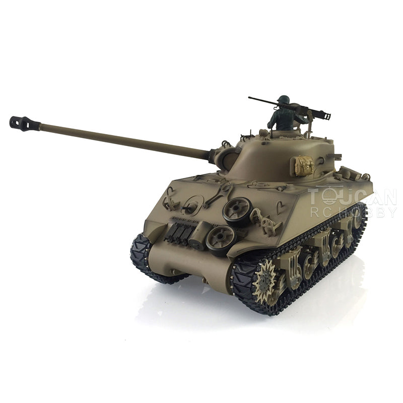 Henglong 1/16 TK7.0 Upgraded M4A3 Sherman Radio Control Tank Model 3898 360 Degrees Rotating Turret BB Shooting Sound Effect