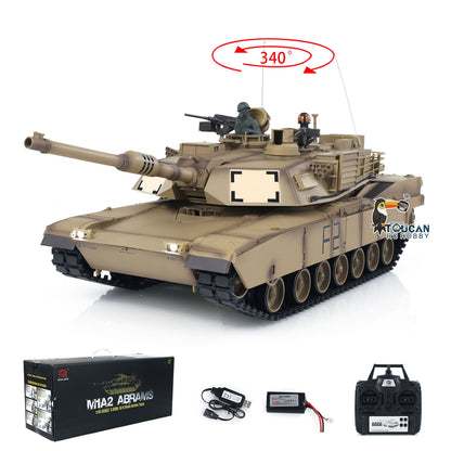 Henglong 1:16 Scale 2.4Ghz 7.0 USA M1A2 Abrams RTR RC Tank 3918 Model 340 Turret 1800MAH Battery Charger For Collections