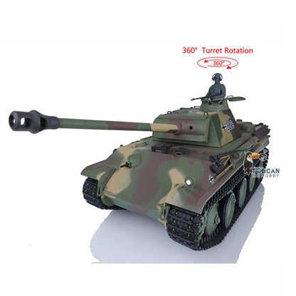 Henglong 1/16 TK7.0 RC Tank Plastic German Panther G 3879 RTR BB Shooting Tank w/ 360 Degrees Rotating Turret Infrared Battle System