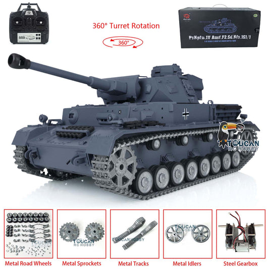 US Stock Second-Hand Used Henglong Metal Tracks Wheels 1/16 7.0 Customized Remote Control Panzer IV F2 RTR RC Tank 3859