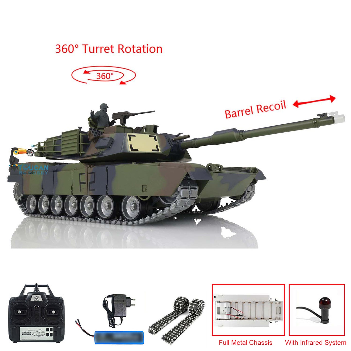 HengLong 1/16 Factory Original Refitted Painted RC Tank Model Metal Chassis Plastic Upper Hull RTR 3918 M1A3 Abrams Hobbys