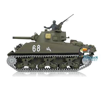 Henglong 1/16 TK7.0 Upgraded M4A3 Sherman Remote Control Tank 3898 W/ 360 Degrees Rotating Turret Metal Tracks Idler Sprocket Wheel