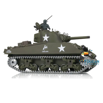 Henglong 1/16 FPV TK7.0 M4A3 Sherman RTR RC Tank Model 3898 w/ 360 Degrees Rotating Turret FPV Camera Metal Tracks Engine Sound