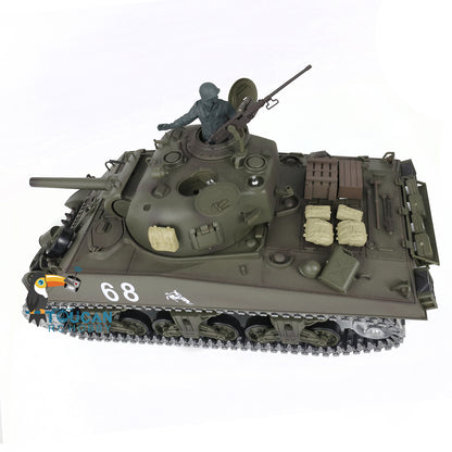 Henglong 1/16 TK7.0 Upgraded M4A3 Sherman Radio Control Tank Model 3898 360 Degrees Rotating Turret BB Shooting Sound Effect