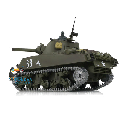 Henglong 1/16 TK7.0 Upgraded M4A3 Sherman Radio Control Tank Model 3898 360 Degrees Rotating Turret BB Shooting Sound Effect