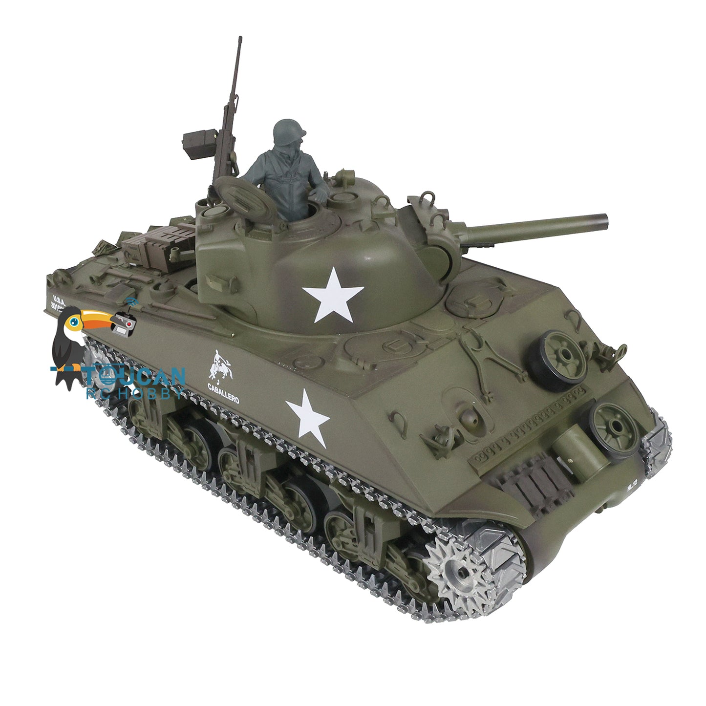 Henglong 1/16 TK7.0 Upgraded M4A3 Sherman Radio Control Tank Model 3898 360 Degrees Rotating Turret BB Shooting Sound Effect