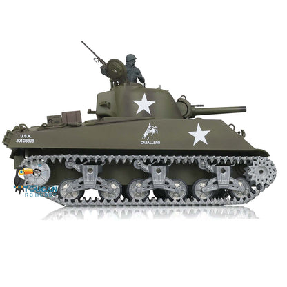 Henglong 1/16 RC Tank Customized TK7.0 M4A3 Sherman Remote Control Tank 3898 w/ 360 Degrees Rotating Turret Metal Road Wheel Tracks