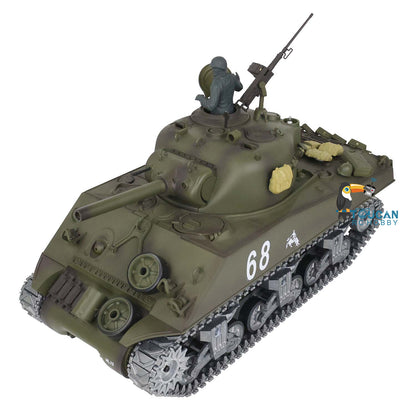 Henglong 1/16 RC Tank Customized TK7.0 M4A3 Sherman Remote Control Tank 3898 w/ 360 Degrees Rotating Turret Metal Road Wheel Tracks