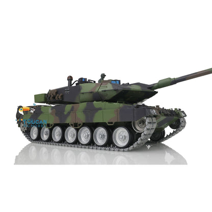 Henglong 1/16 TK7.0 Version Customized Leopard2A6 RC Tank Model 3889 w/ Metal Tracks FPV BB Shooting 360 Degrees Rotating Turret