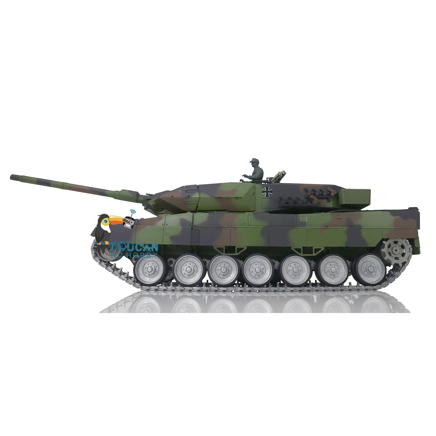 Heng Long Remote Control Tank Model 1/16 TK7.0 Leopard2A6 3889 Metal Track W/ Linkages Driving Gearbox 360 Rotating Turret