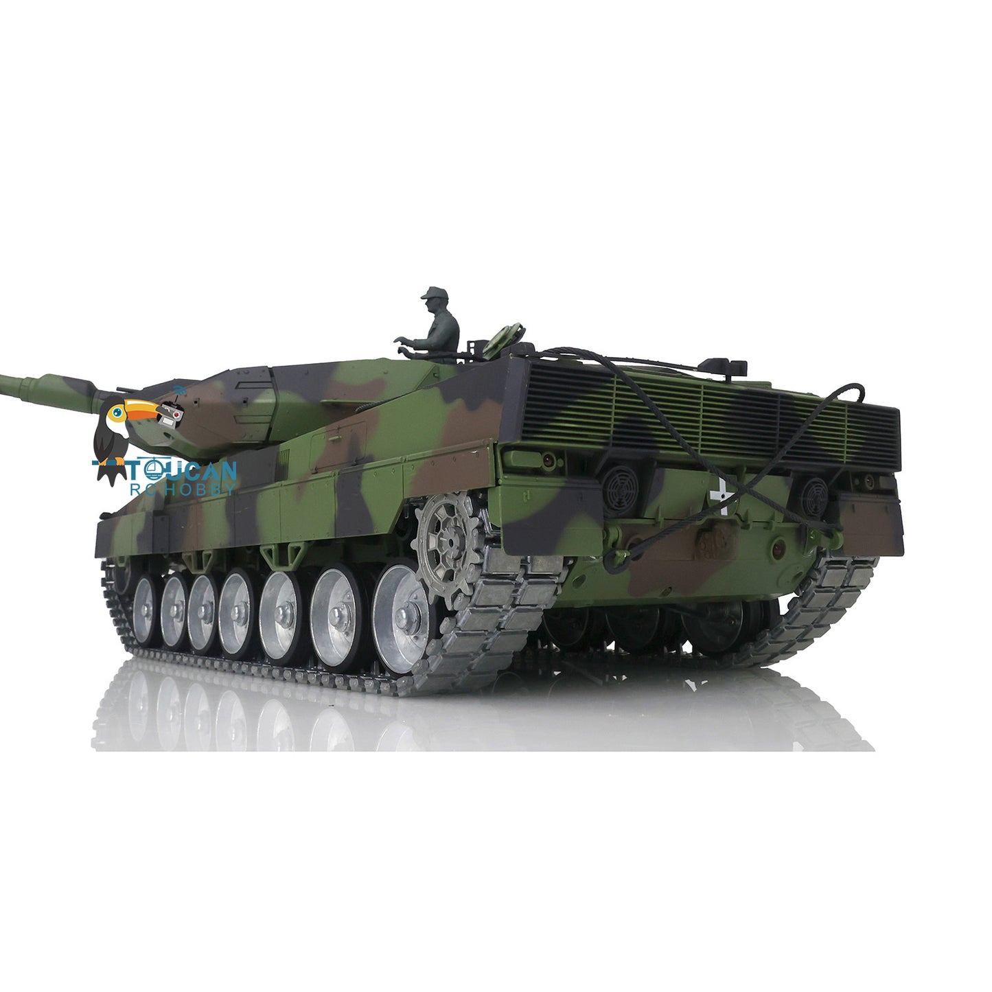 Heng Long Remote Control Tank Model 1/16 TK7.0 Leopard2A6 3889 Metal Track W/ Linkages Driving Gearbox 360 Rotating Turret