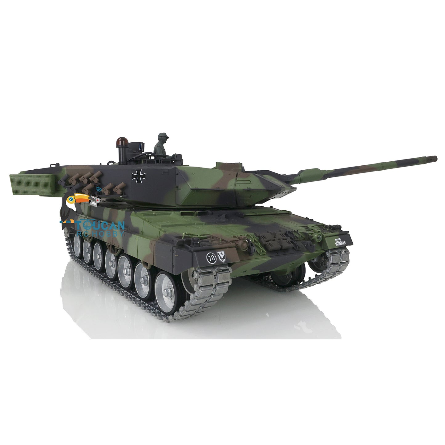 Heng Long Remote Control Tank Model 1/16 TK7.0 Leopard2A6 3889 Metal Track W/ Linkages Driving Gearbox 360 Rotating Turret