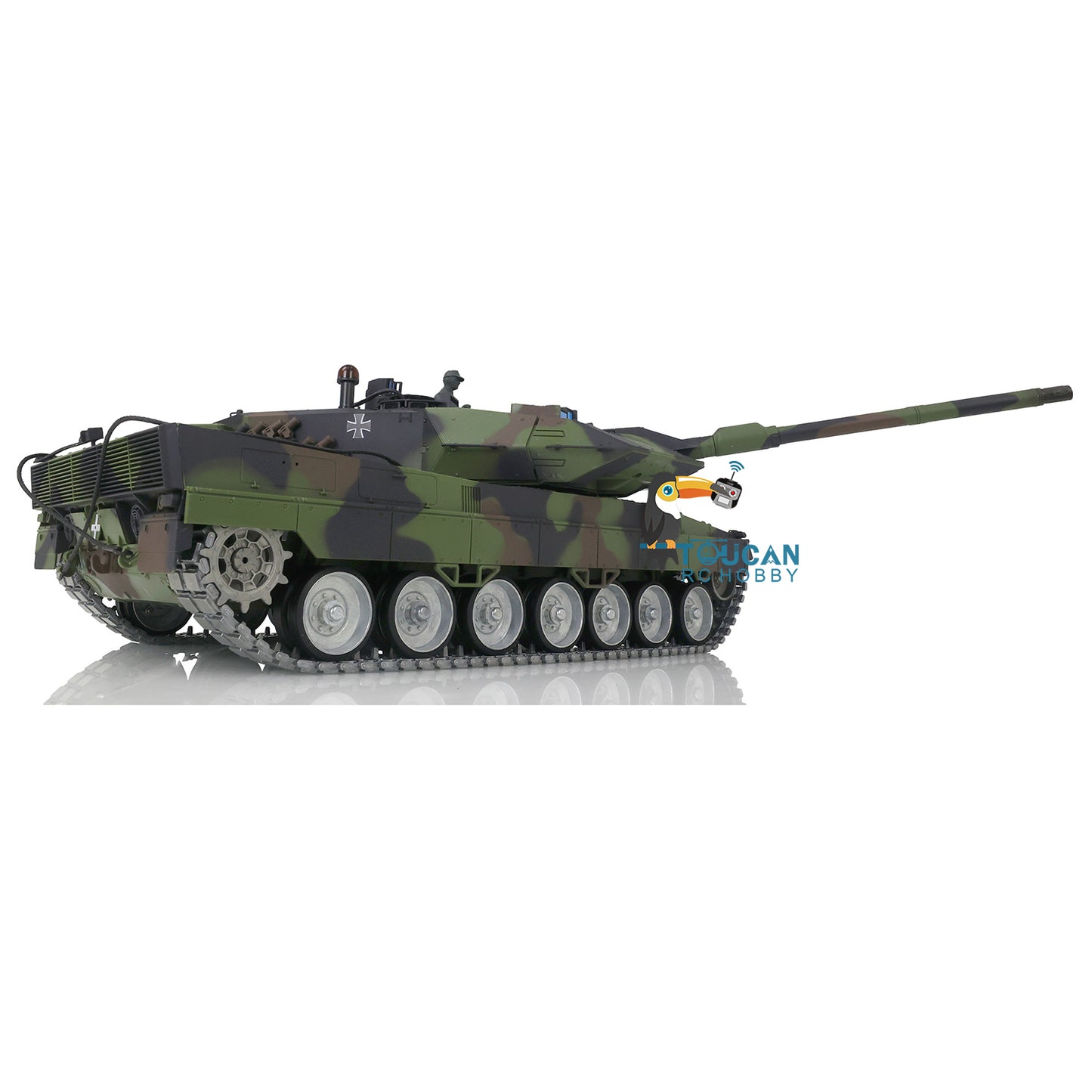 Henglong 1/16 TK7.0 Version Customized Leopard2A6 RC Tank Model 3889 w/ Metal Tracks FPV BB Shooting 360 Degrees Rotating Turret