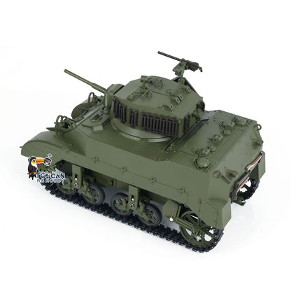 1/16 Scale RTR Tank US Stuart M5A1 British VI Light Tank High Speed Sound Lights Barrel Recoils With LED Light Flash