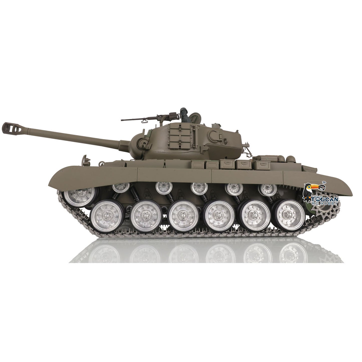 Henglong 1/16 TK7.0 Customized M26 Pershing RTR RC Tank 3838 w/ 360 Degrees Rotating Turret Metal Tracks Sprocket Road Wheels Smoking