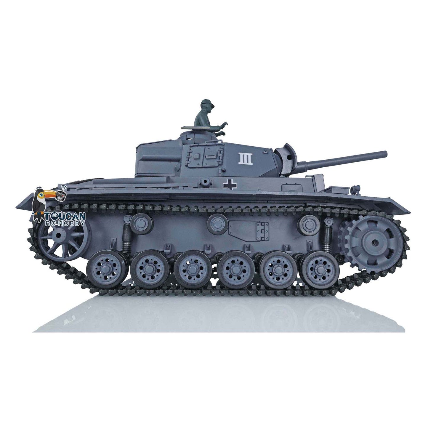 Henglong 1/16 RC Tank Model TK7.0 Plastic Panzer III L 3848 Remote Control Tank Model w/ 360 Degrees Rotating Turret FPV Smoking