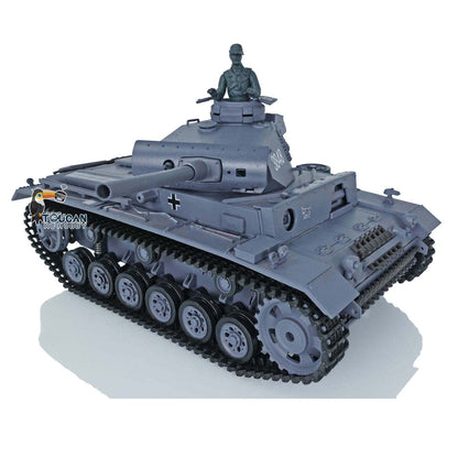 Henglong 1/16 RC Tank Model TK7.0 Plastic Panzer III L 3848 Remote Control Tank Model w/ 360 Degrees Rotating Turret FPV Smoking