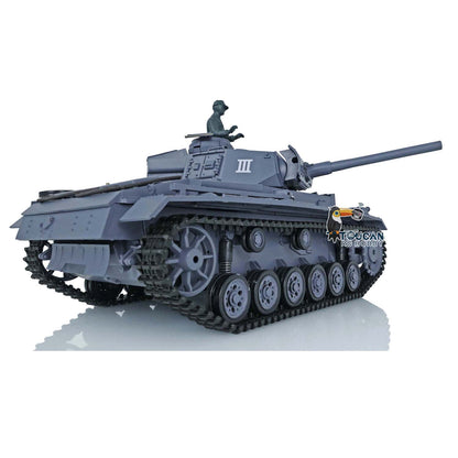 Henglong 1/16 RC Tank Model TK7.0 Plastic Panzer III L 3848 Remote Control Tank Model w/ 360 Degrees Rotating Turret FPV Smoking