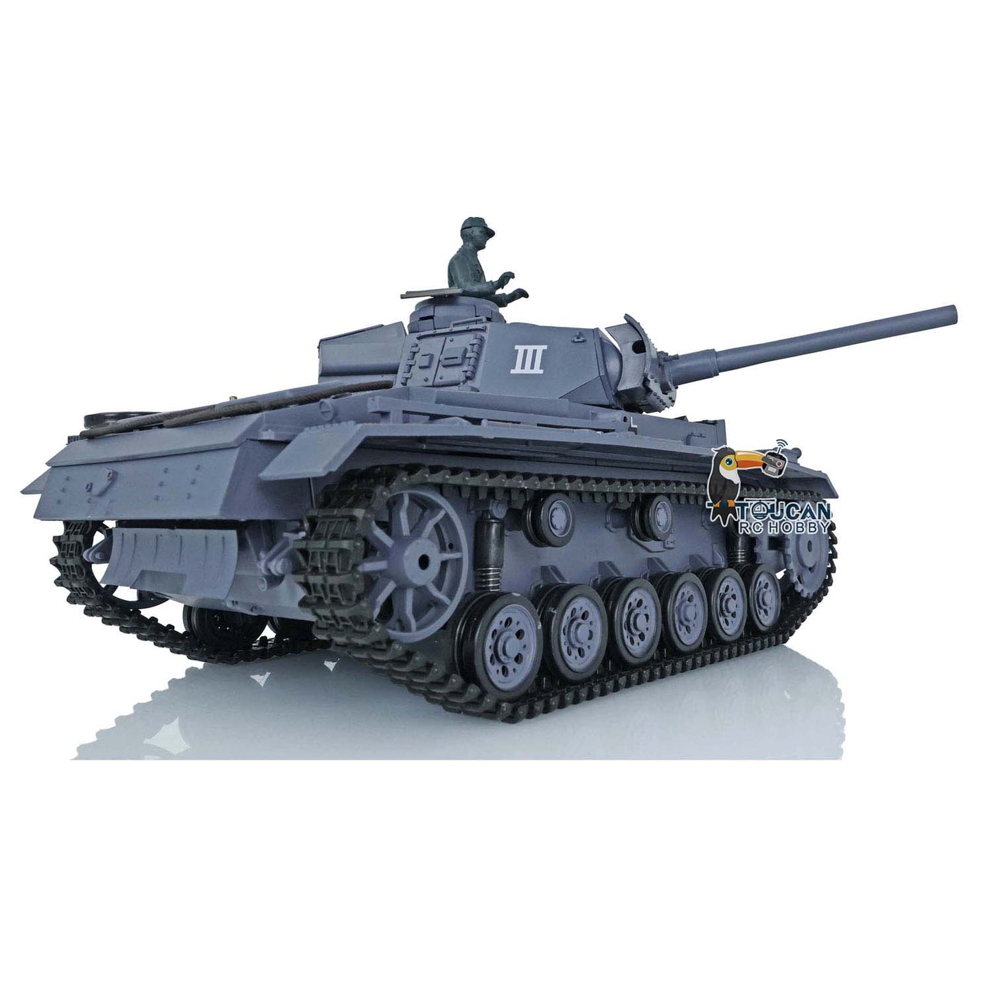 Henglong 1/16 Radio Control Tank Plastic Panzer III L TK7.0 Tank 3848 RC Tank w/ 360 Degrees Rotating Turret Gearbox Engine Sound