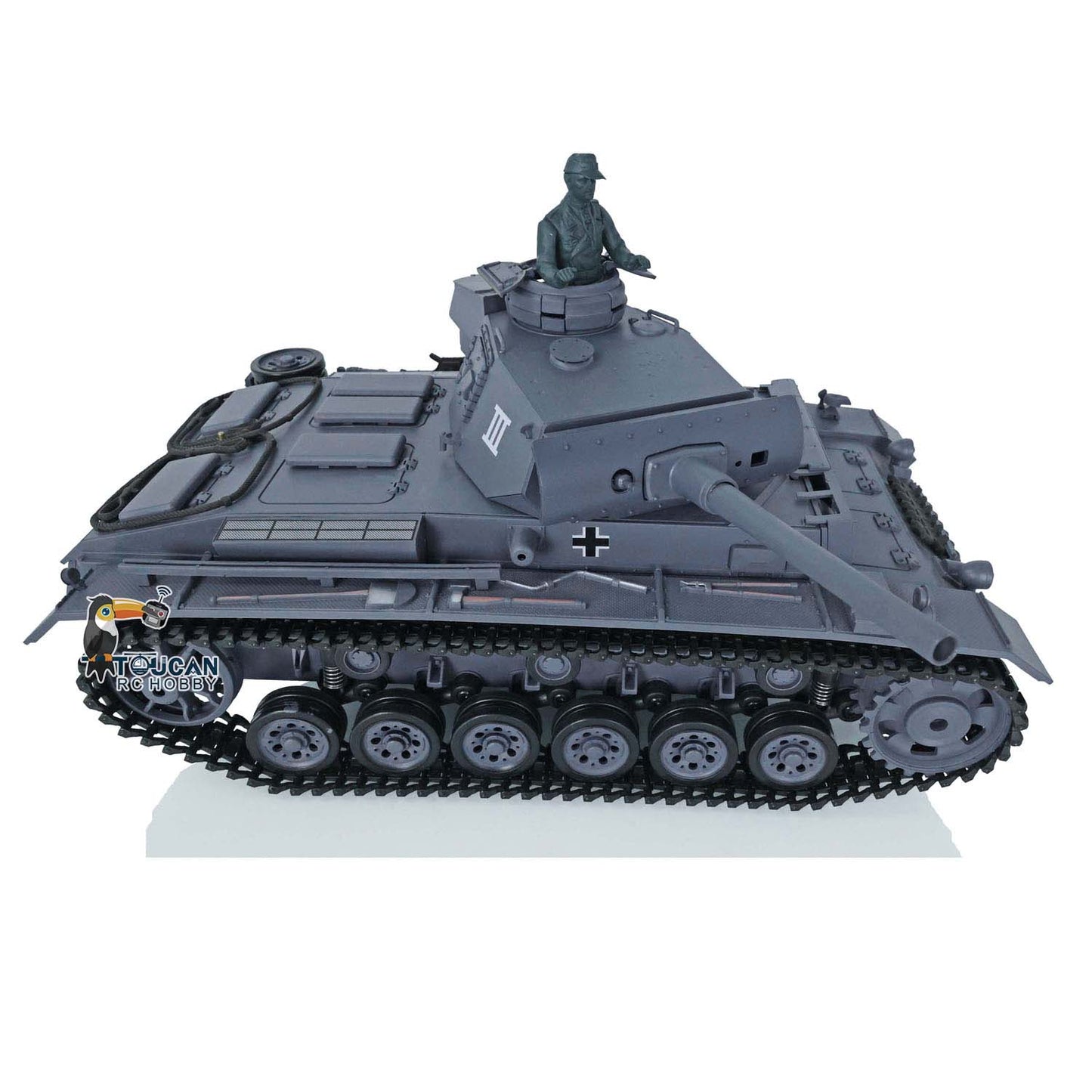 Henglong 1/16 RC Tank Model TK7.0 Plastic Panzer III L 3848 Remote Control Tank Model w/ 360 Degrees Rotating Turret FPV Smoking