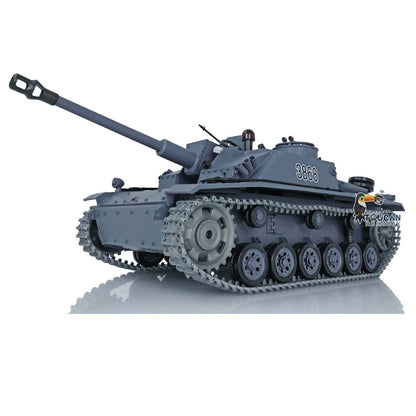 Henglong 1/16 Upgraded 3868 RC Tank Model 7.0 German Stug III w/ FPV Camera Phone Holder Metal Tracks Idler Sprocket Wheels Smoking