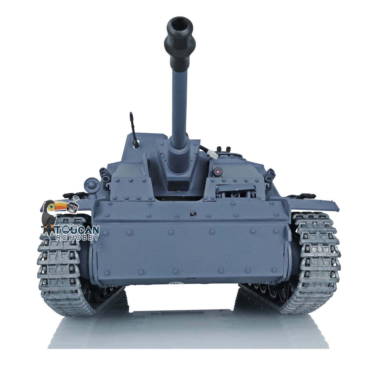 Henglong 1/16 Upgraded 3868 RC Tank Model 7.0 German Stug III w/ FPV Camera Phone Holder Metal Tracks Idler Sprocket Wheels Smoking