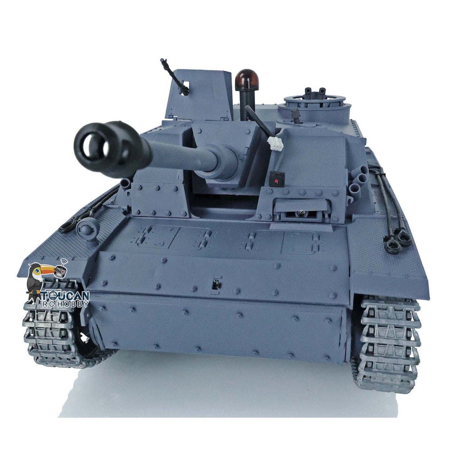 Henglong 1/16 Upgraded 3868 RC Tank Model 7.0 German Stug III w/ FPV Camera Phone Holder Metal Tracks Idler Sprocket Wheels Smoking