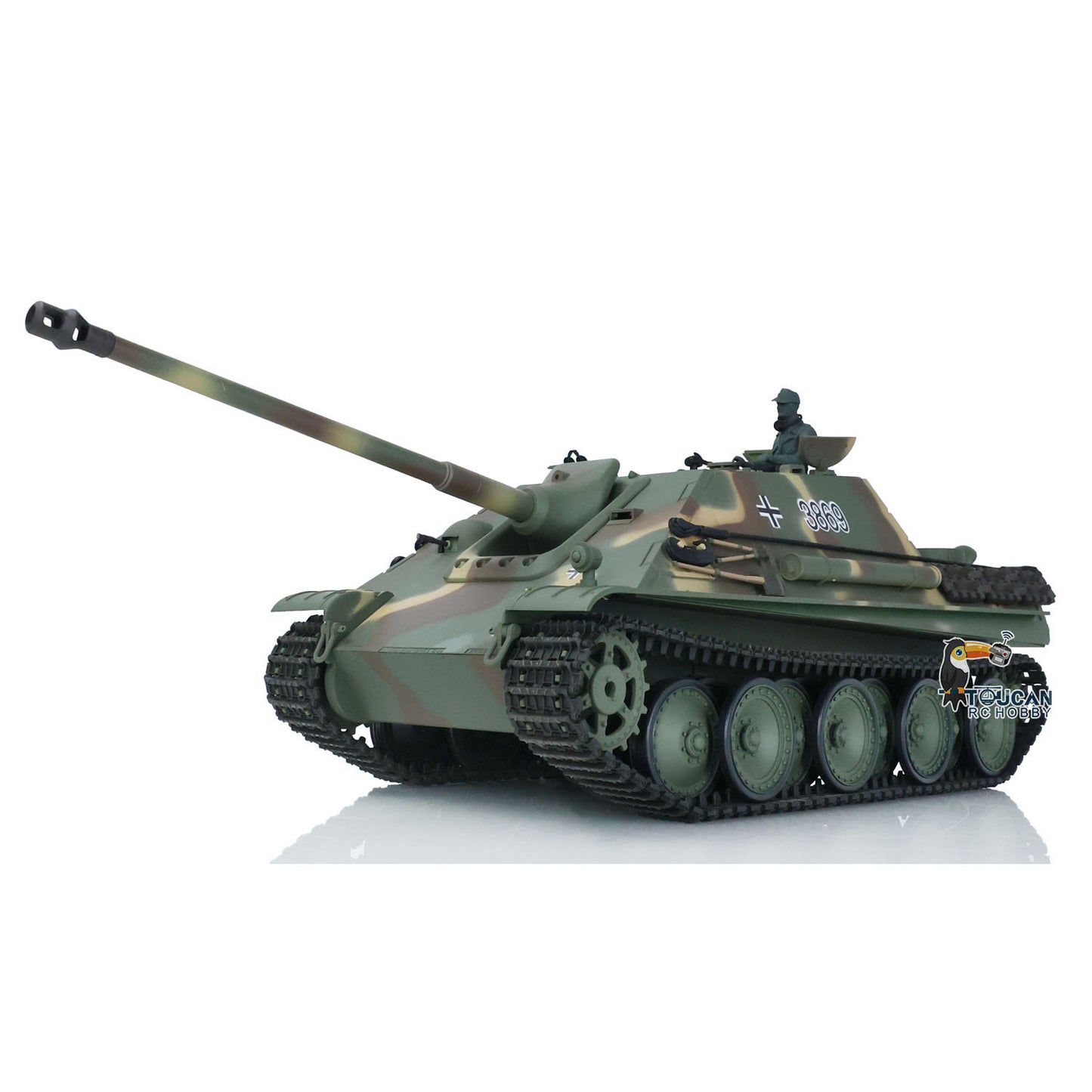 Henglong 1/16 TK7.0 Plastic Jadpanther 3869 RTR RC Tank 2.4G w/ BB Shooting Unit Smoking Road Wheels Engine Sound Outdoor Tank