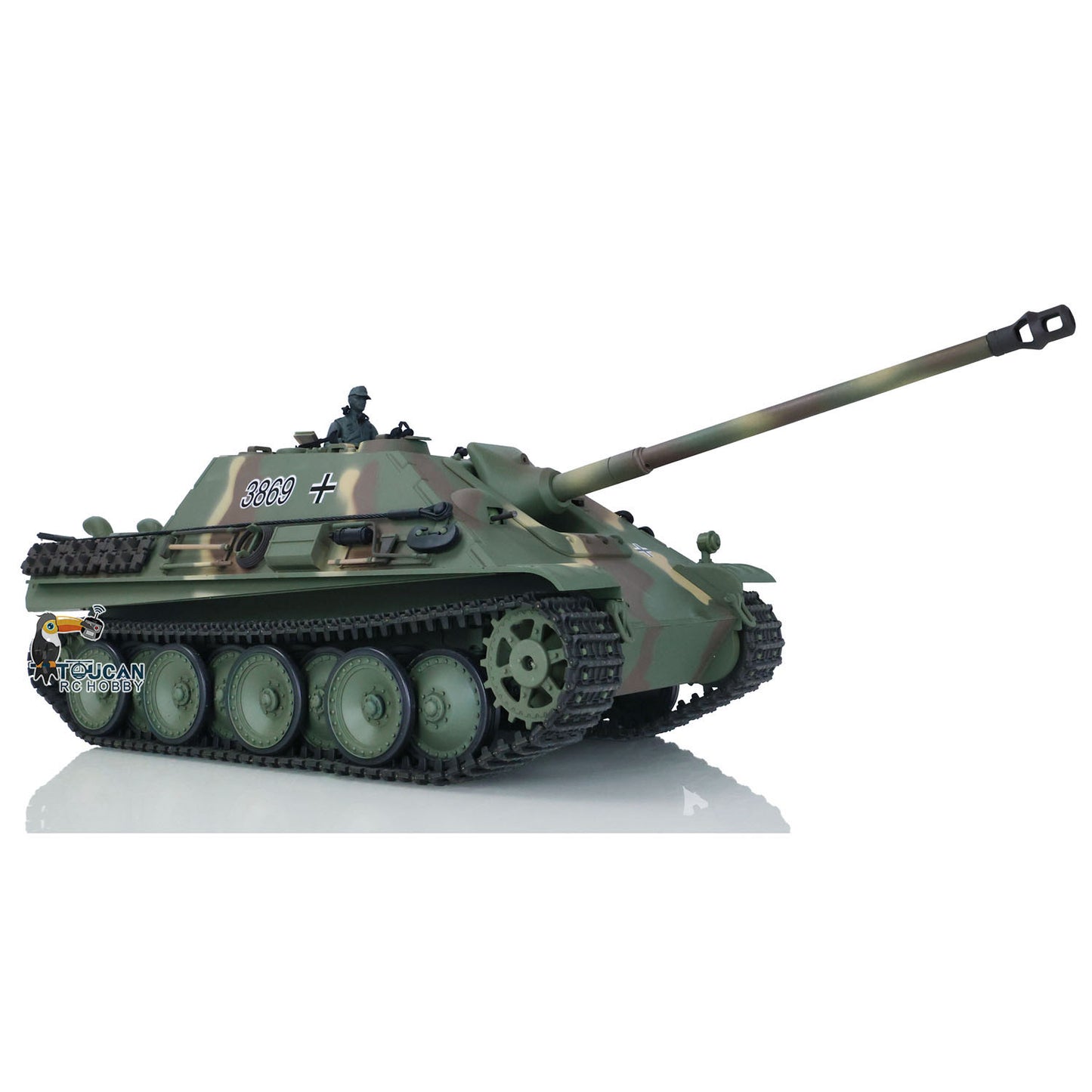 Henglong 1/16 TK7.0 Plastic Jadpanther 3869 RTR RC Tank 2.4G w/ BB Shooting Unit Smoking Road Wheels Engine Sound Outdoor Tank