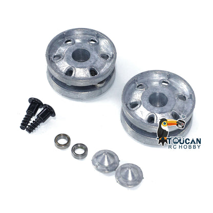 1 Pair Metal Idlers With Bearings Wheel Caps Replacement Parts for Heng Long 1/16 RC Battle Tanks UK Challenger II 3908 Models