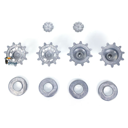 1Pair Metal Idler Wheels 1Pair Driving Sprockets Wheels for Heng Long 1/16 2.4Ghz Leopard2A6 3889 RC Tank Replacements Parts