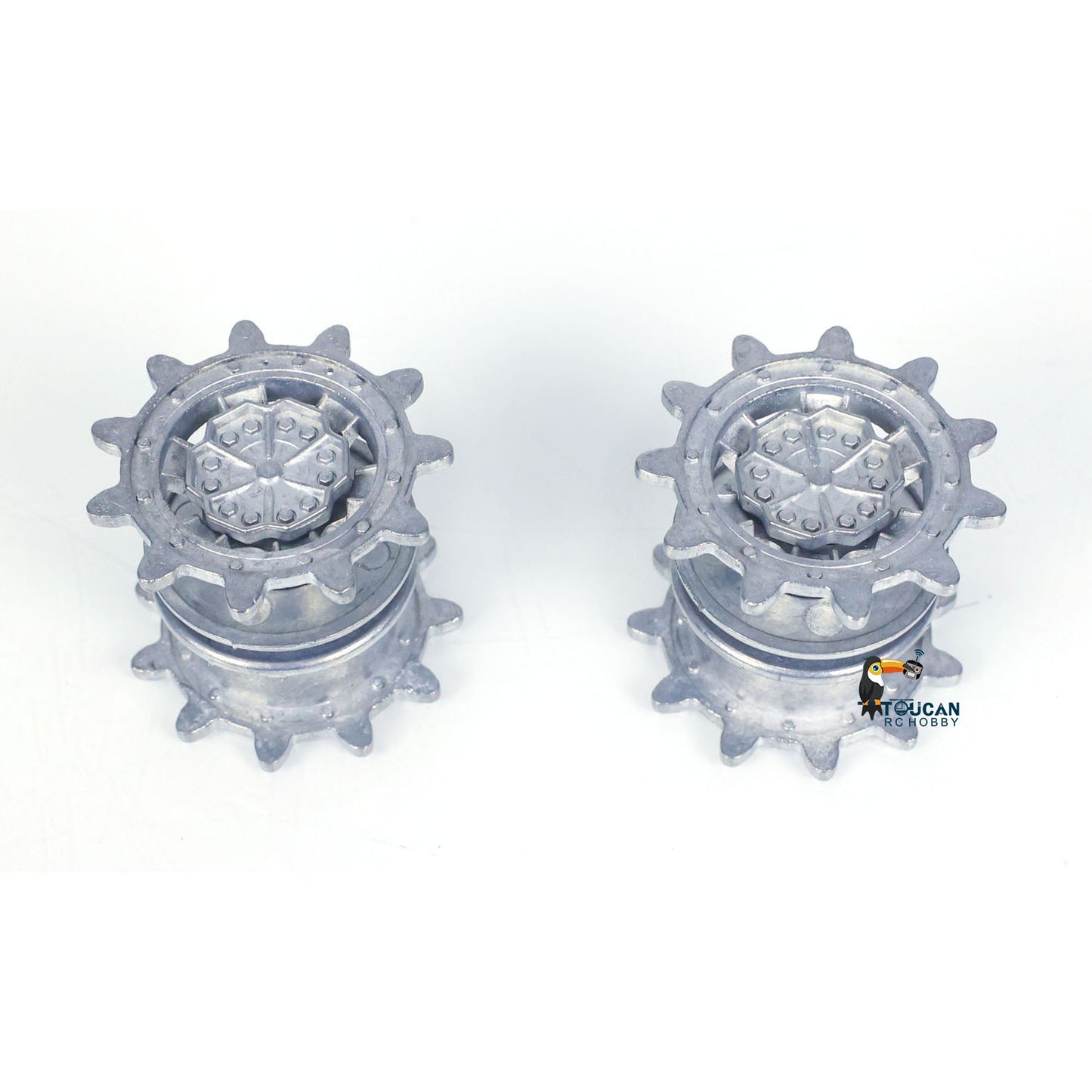 1Pair Metal Idler Wheels 1Pair Driving Sprockets Wheels for Heng Long 1/16 2.4Ghz Leopard2A6 3889 RC Tank Replacements Parts