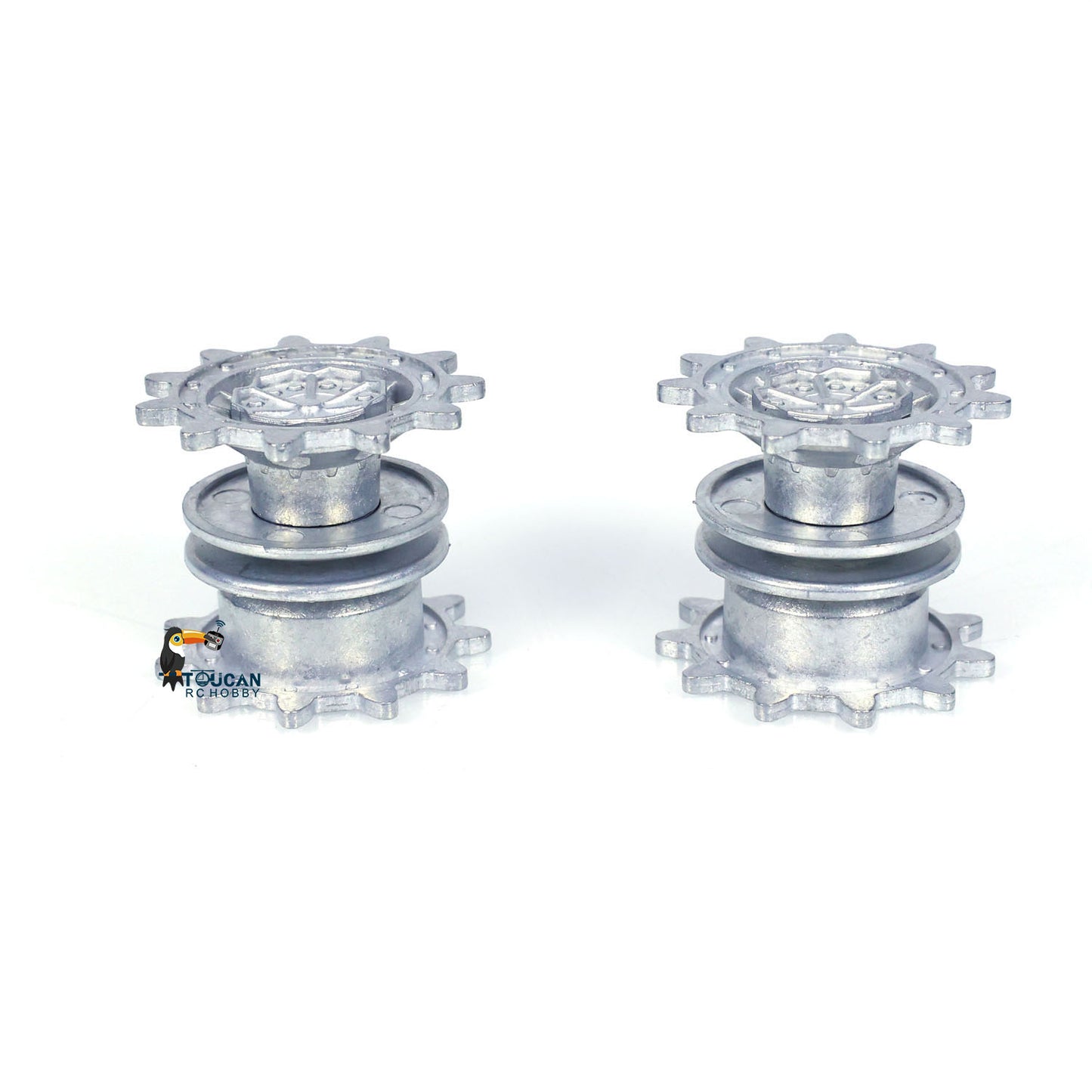 1Pair Metal Idler Wheels 1Pair Driving Sprockets Wheels for Heng Long 1/16 2.4Ghz Leopard2A6 3889 RC Tank Replacements Parts