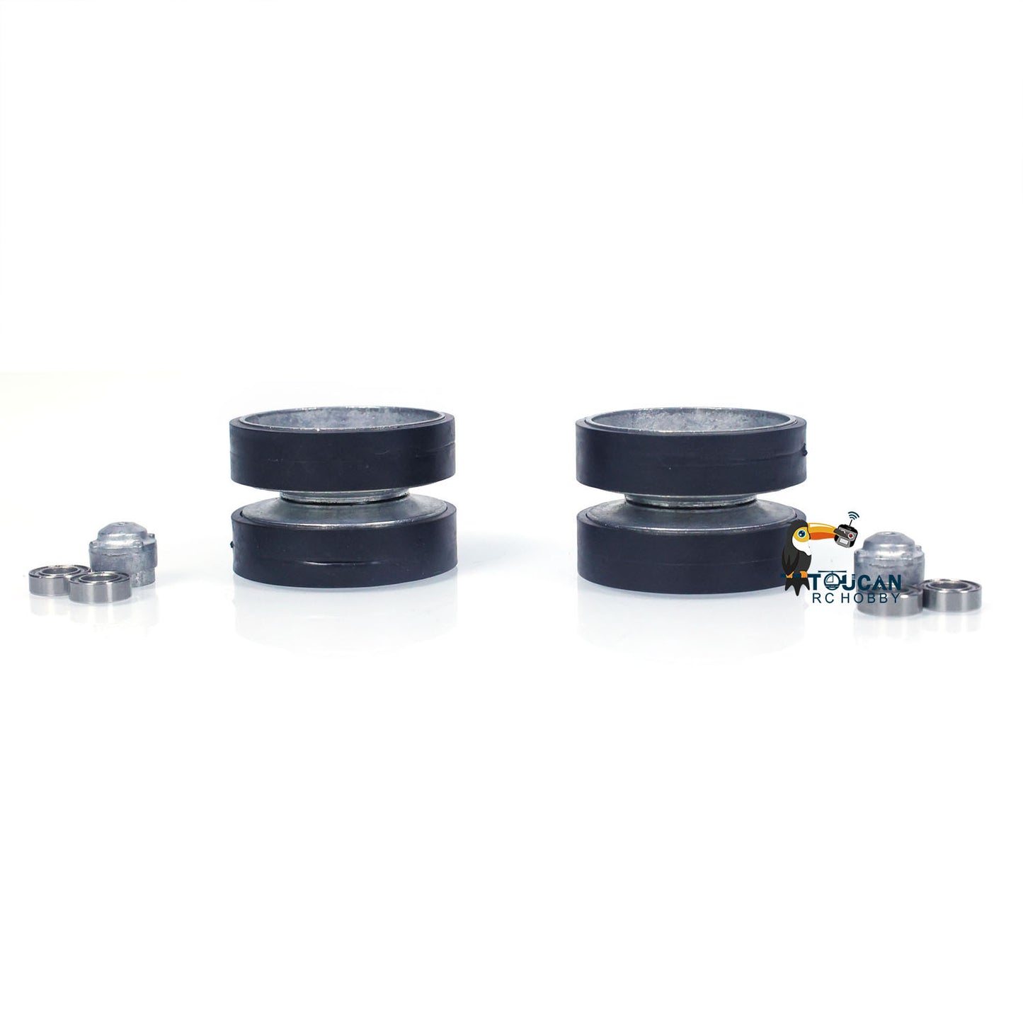 1 Pair Metal Idlers With Tyres Spare Parts for Heng Long 1/16 2.4Ghz RC Battle Tanks German Leopard2A6 3889 Model Replacements