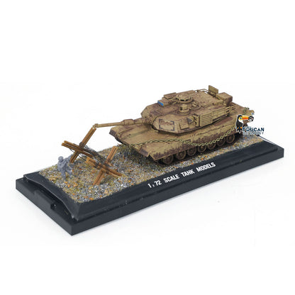 Henglong 1/72 Scale Weathered Effect US Abrams M1A2 Tank 3918 Static Model Without Radio Sounds Smoke Military Vehicle Model Toy