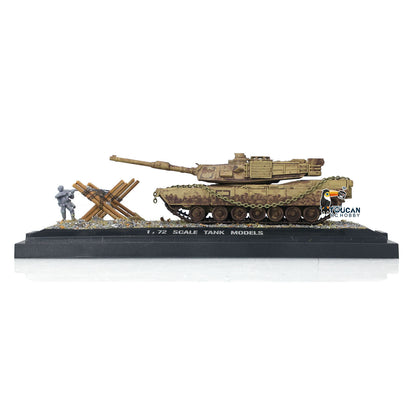 Henglong 1/72 Scale Weathered Effect US Abrams M1A2 Tank 3918 Static Model Without Radio Sounds Smoke Military Vehicle Model Toy