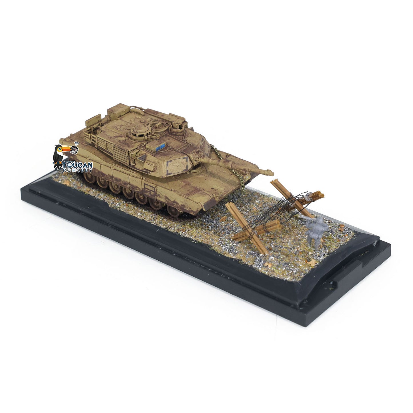 Henglong 1/72 Scale Weathered Effect US Abrams M1A2 Tank 3918 Static Model Without Radio Sounds Smoke Military Vehicle Model Toy