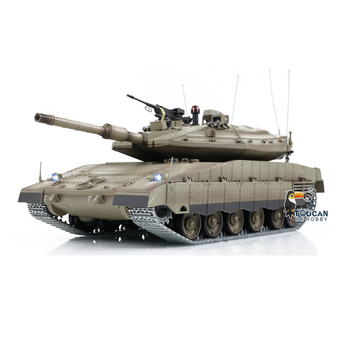 Heng Long RC Tanks Model 1/16 Scale IDF Merkava MK IV With Airsoft Open Fire Smoking 360 Turret Rotary Recoil Barrel