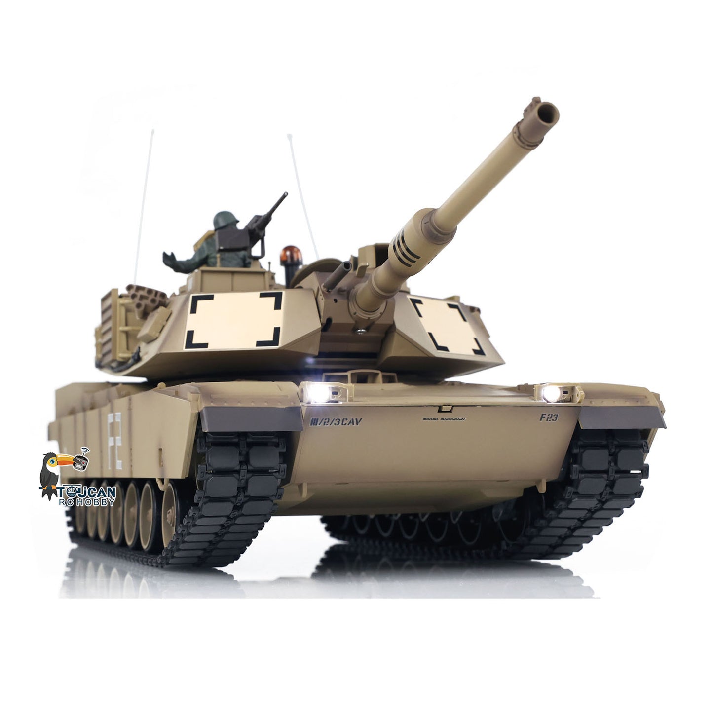 Henglong 1/16 7.0 USA M1A2 Abrams RTR RC Tank Model 3918 Barrel Recoil 360 Degrees Turret Steel Gearbox First Person View