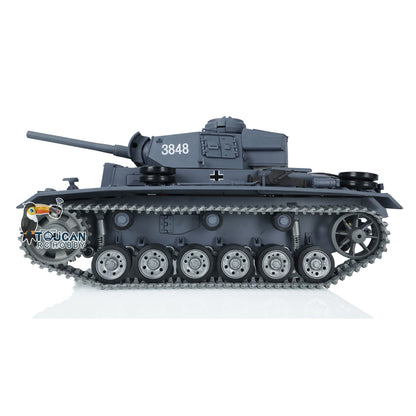 Henglong 1/16 7.0 Customized Panzer III L RTR RC Tank Model 3848 w/ 360 Degrees Rotating Turret Metal Tracks Idler Sprocket Road Wheels