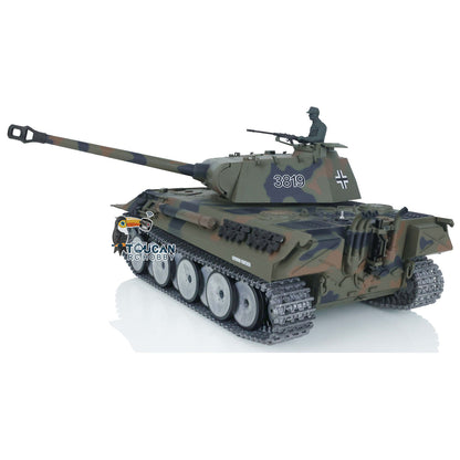 Henglong 1/16 TK7.0 RC Tank Model Panther 3819 w/ FPV 360 Degrees Rotating Turret Metal Tracks Road Wheels Engine Sound Smoking