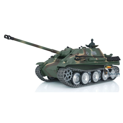 Henglong 1/16 TK7.0 Customized Radio Control Tank 3869 Jadpanther RTR RC Tank w/ Metal Road Wheel Tracks Idler Sprocket Wheel Smoking