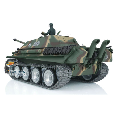 Henglong 1/16 TK7.0 Customized Radio Control Tank 3869 Jadpanther RTR RC Tank w/ Metal Road Wheel Tracks Idler Sprocket Wheel Smoking