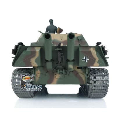 Henglong 1/16 TK7.0 Customized Radio Control Tank 3869 Jadpanther RTR RC Tank w/ Metal Road Wheel Tracks Idler Sprocket Wheel Smoking