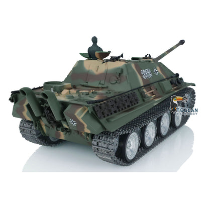 Henglong 1/16 TK7.0 Customized Radio Control Tank 3869 Jadpanther RTR RC Tank w/ Metal Road Wheel Tracks Idler Sprocket Wheel Smoking