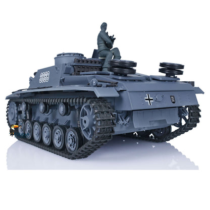 Henglong 1/16 7.0 Plastic RC Tank 3868 German Stug III RTR Machine Gun Smoking BB Shooting Infrared Combating System