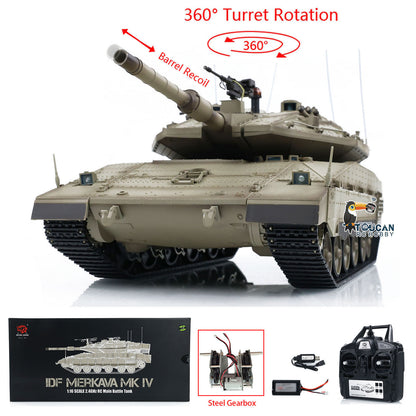 1/16 Heng Long Radio Control Tank 3958 IDF Merkava MK IV Installed Metal Driving Gearbox 360 Degree Rotary Turret Military Tanks