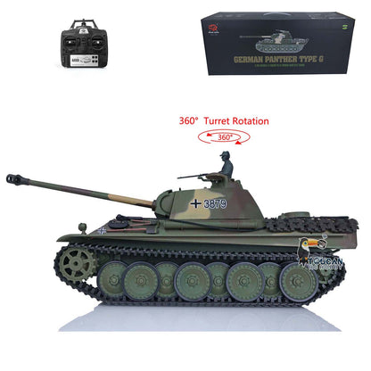 Henglong 1/16 TK7.0 RC Tank Plastic German Panther G 3879 RTR BB Shooting Tank w/ 360 Degrees Rotating Turret Infrared Battle System